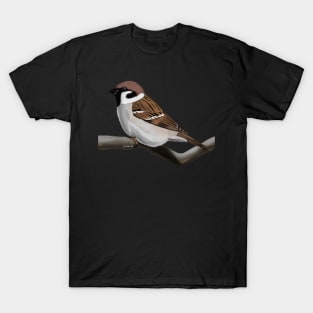 Sparrow Bird Illustration T-Shirt